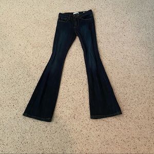 Dark wash bell bottom jeans